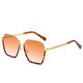 New Women Eyewear Brand Sunglasses  Gradient Mirror Square Female Oversized Half  Frame Designer